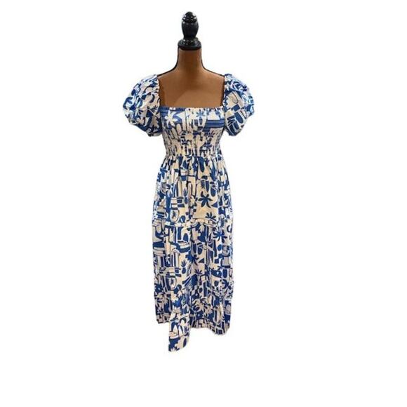 Show Me Your Mumu “Afternoon Tea” Dress in Santorini Escape Blue – NWT Small - Picture 1 of 10